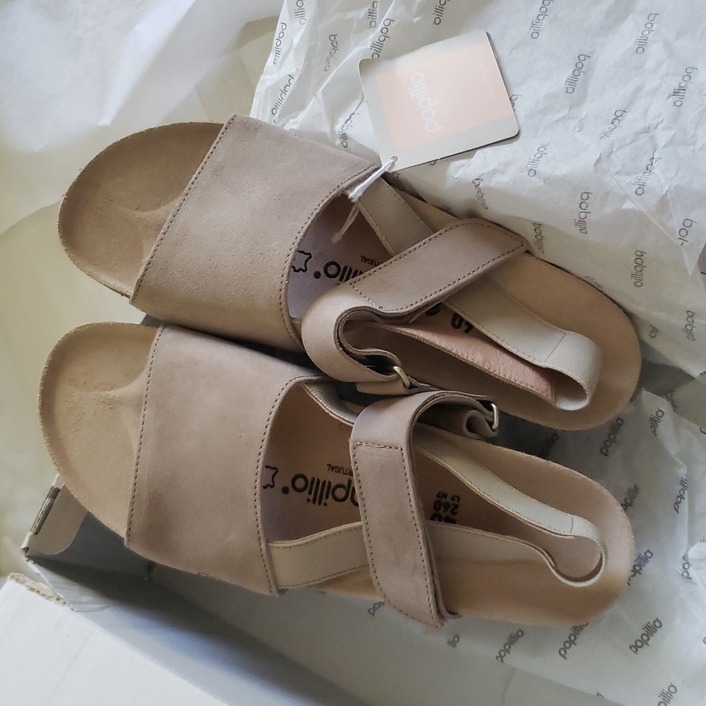 Birkenstock New LINDA Platform Wedge Sandal TAUPE NIB Arch Support Comfort 🎉HP - Picture 9 of 16